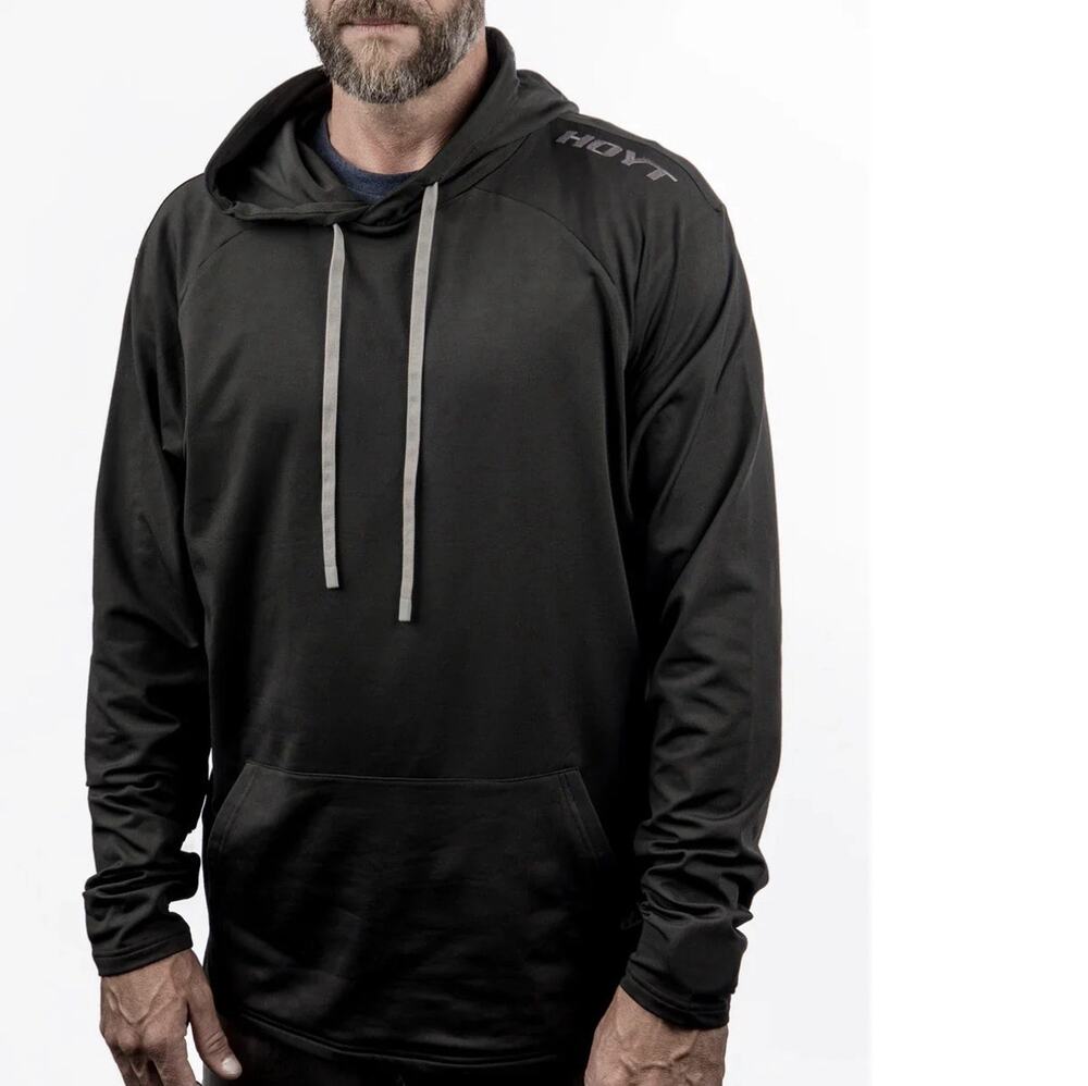 Hoyt Archery Black Hawk Men’s Small Hoodie Black Team Hoyt Sweatshirt Logo